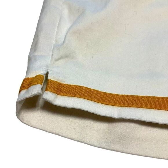 Boast Shorts, White w Mustard Edging and Gold “Leaf” Sailor Buttons, 4 - Picture 7 of 8